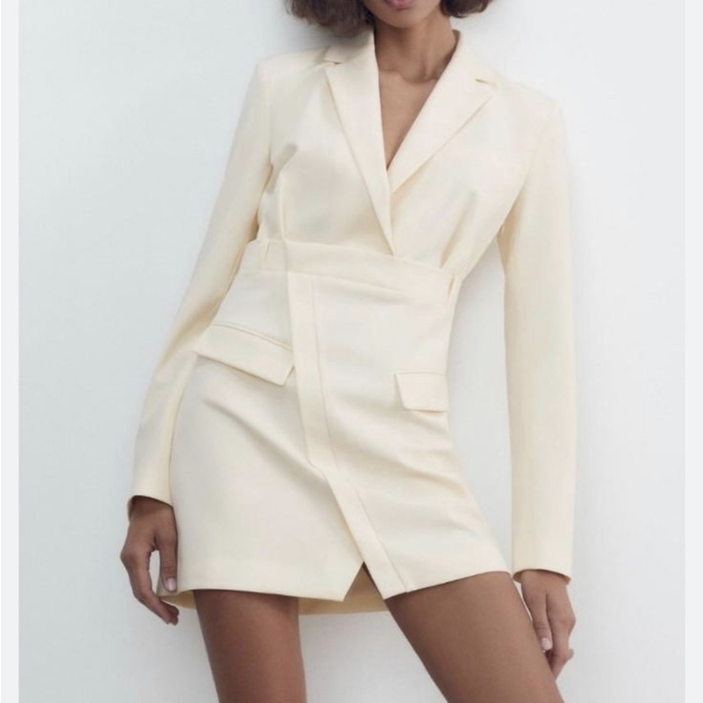 Zara Cream Blazer Dress